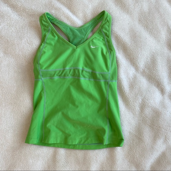 Vintage Nike grey tag razorback neon green tank top - Picture 1 of 3